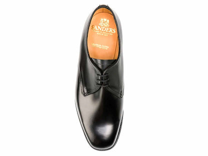 MOFFAT Mens Extra Wide H Fit Black Derby Shoe with Leather sole by Sanders