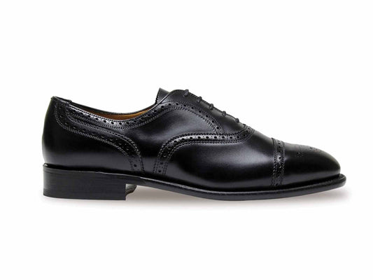 MOORGATE Mens Black Calf Half Brogue by Sanders