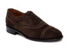 MOORGATE Mens Dark Brown Semi-Brogue Pinner Suede Oxford Shoes