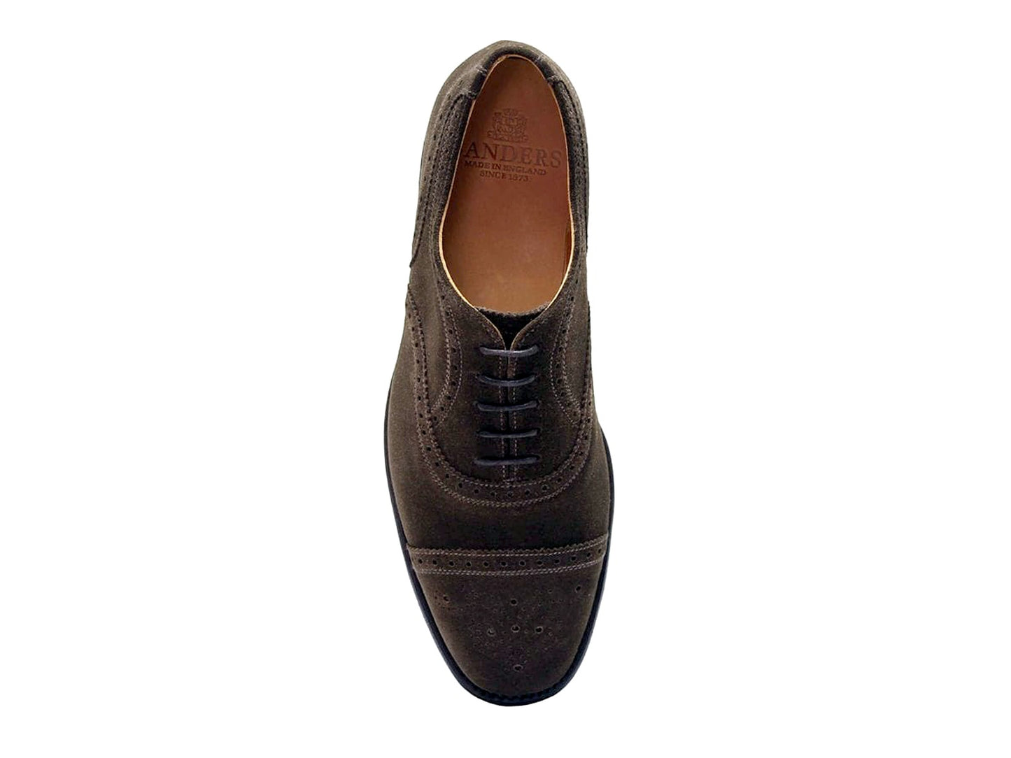 Top View Moorgate Brown Suede Semi Brogue