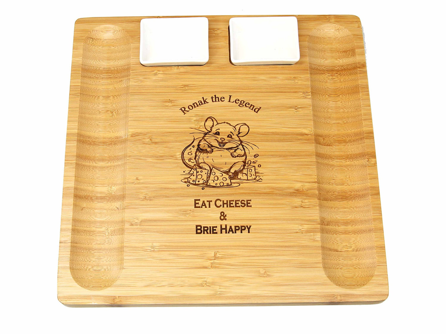 Engraved cheese board platter