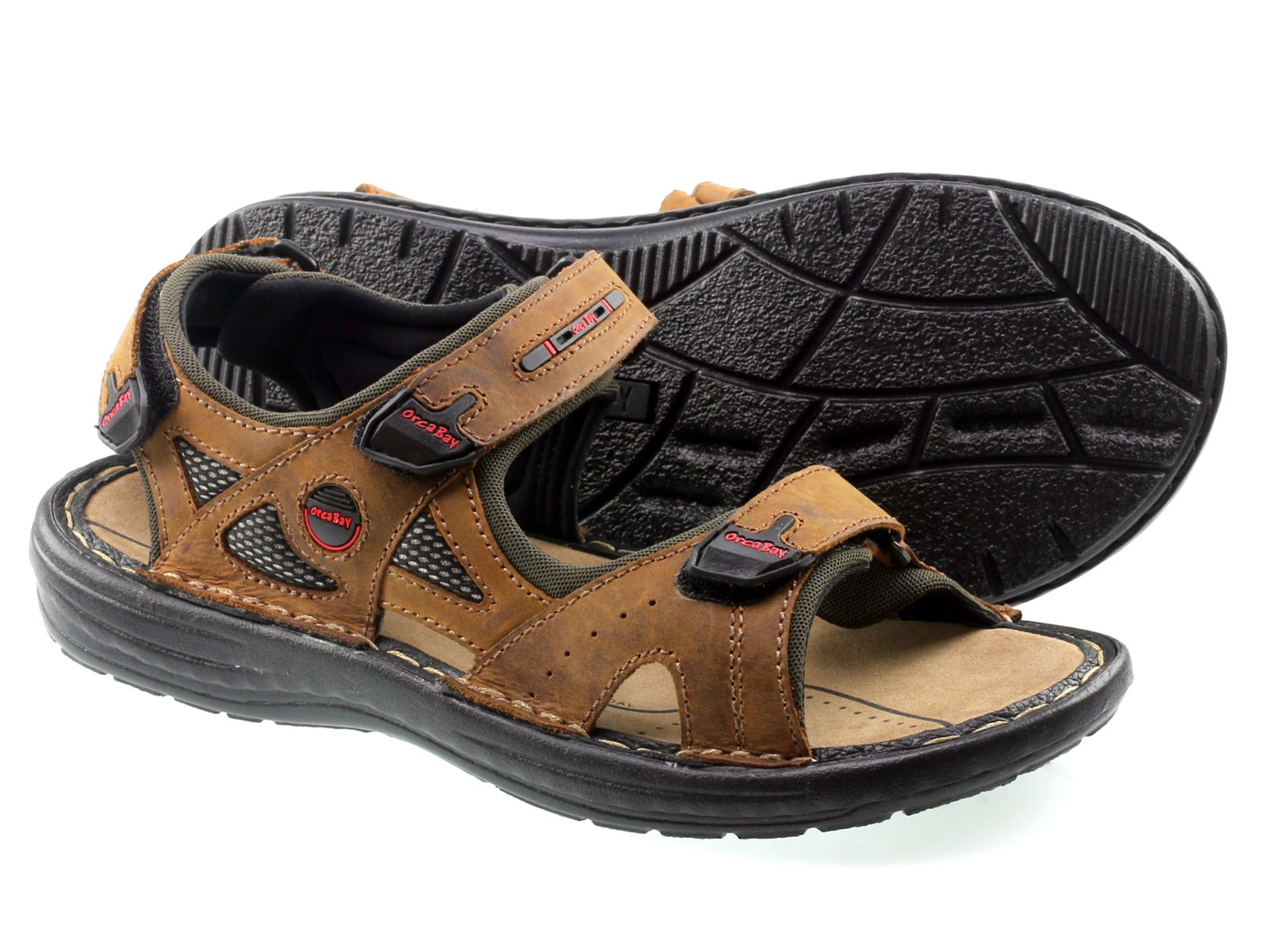 Orca Bay Tahiti Mens Brown Leather Sandals with straps