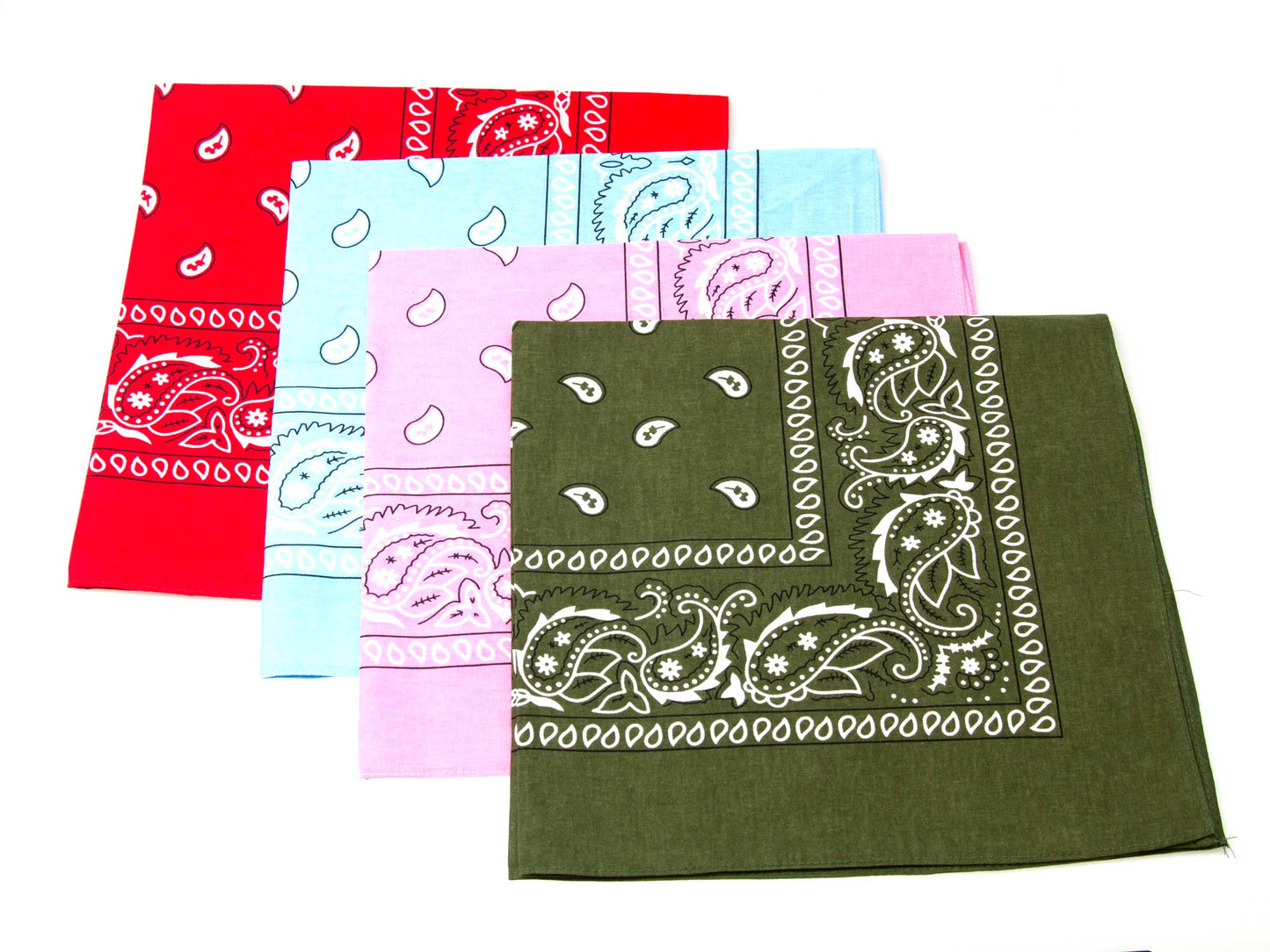 Set of 4 Paisley Pattern Giant Hankies 100% cotton 21 inch square