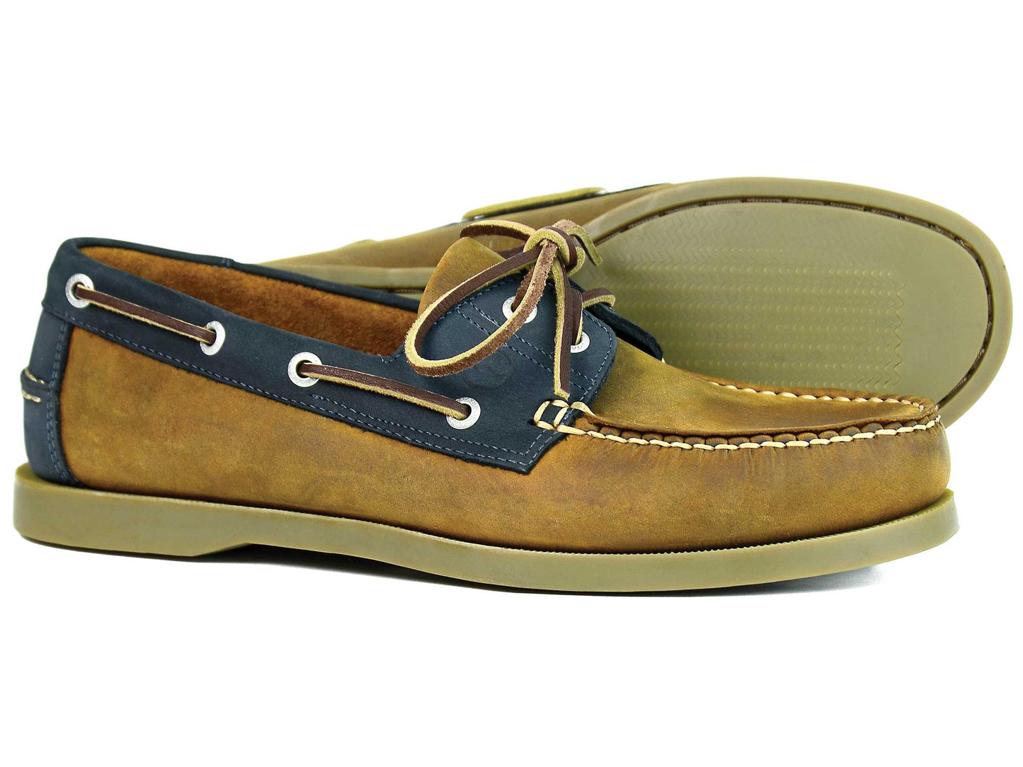 Mens Oakland Sand Navy Nubuck Deck Shoe