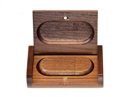 Personalised 32GB Walnut USB 3 Flash Drive in Walnut Presentation Box