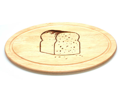 Personalised Oval rubber Wood Bread Cheese Lemon Cutting board 32x19cm