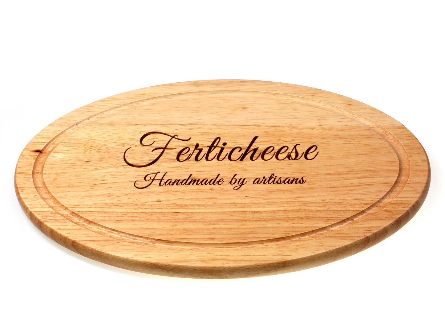 Personalised Oval rubber Wood Bread Cheese Lemon Cutting board 32x19cm