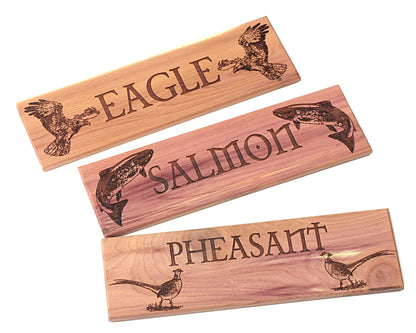 Door Hanger /plaque Your Design engraved on cedar wood  20x6 cm