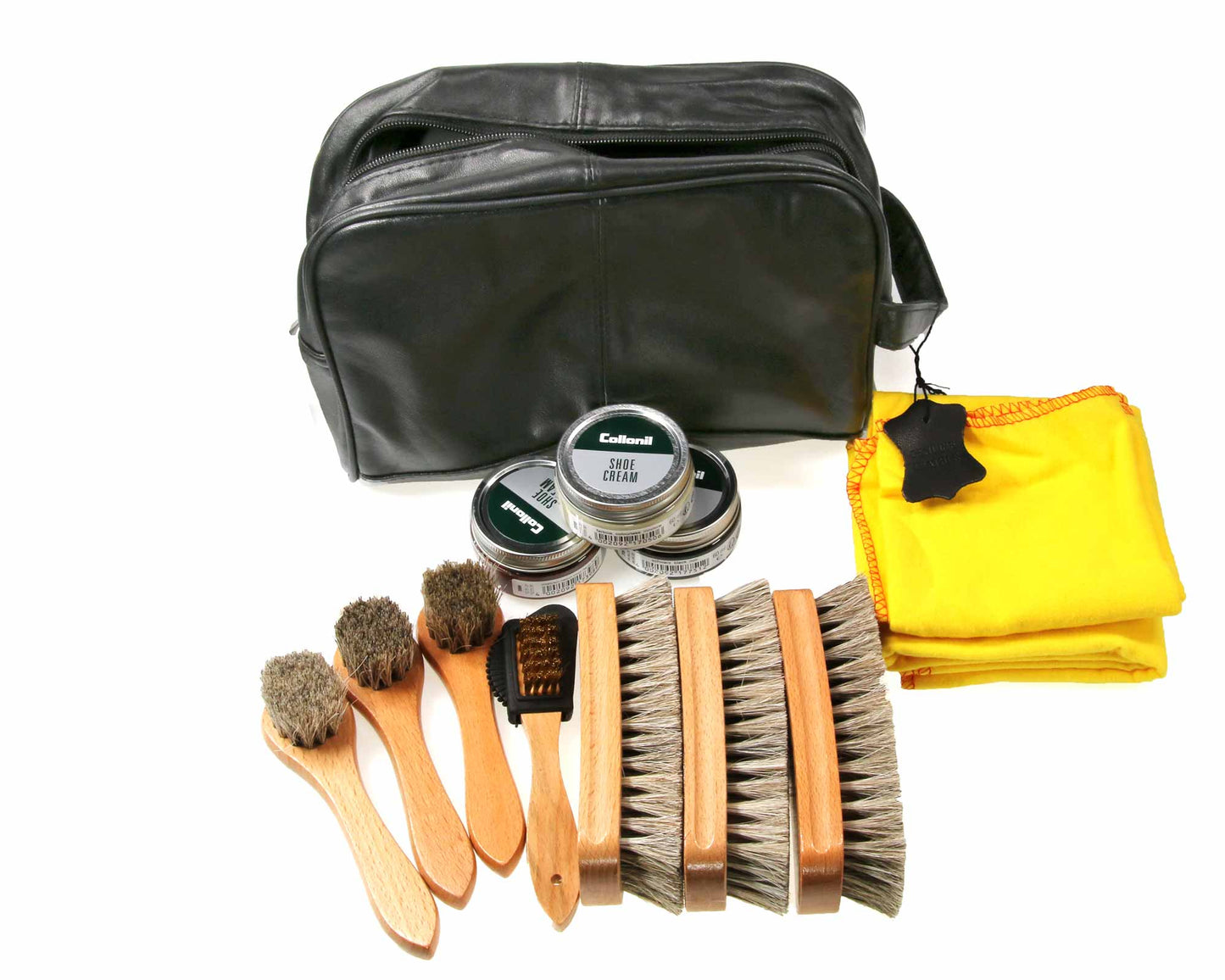 Premium ECO shoe shine kit in leather bag