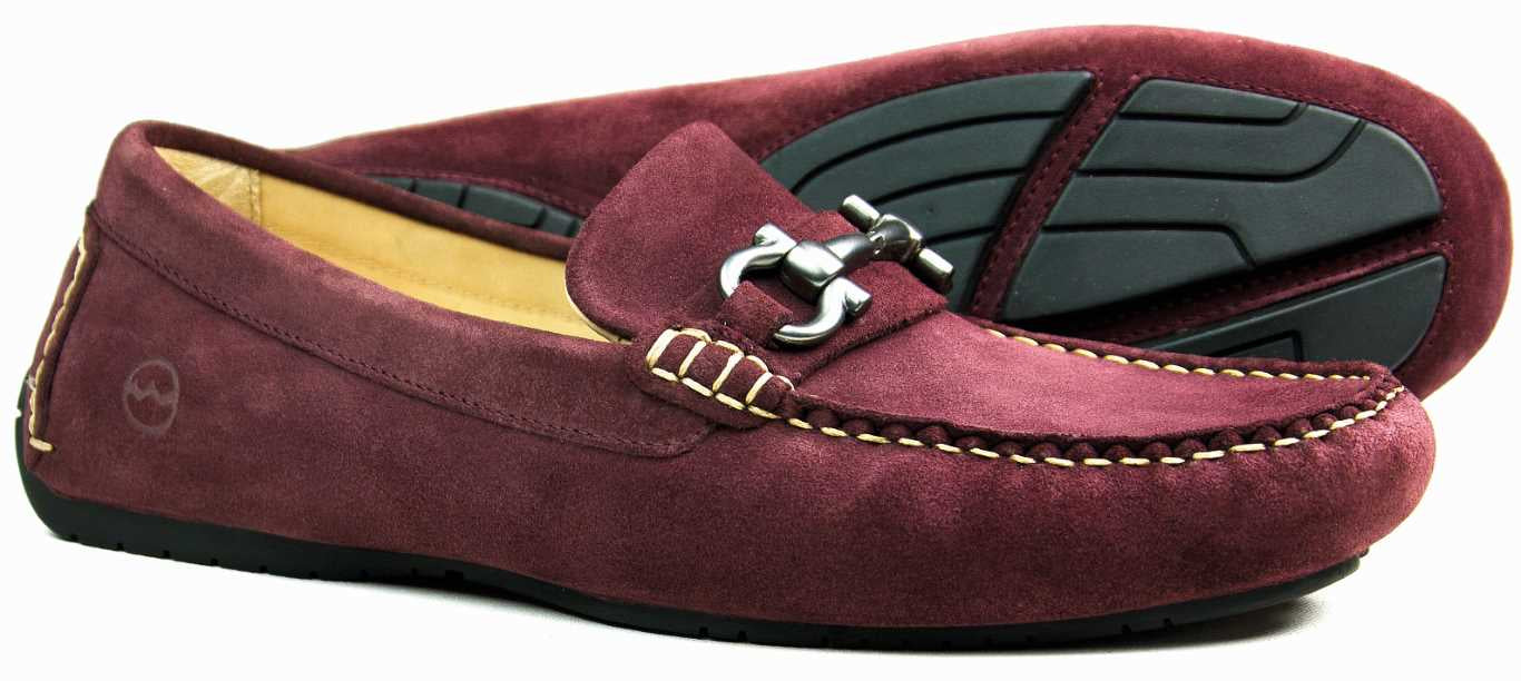 Orca Bay Roma 2 Mens Burgundy Suede Driving Loafer