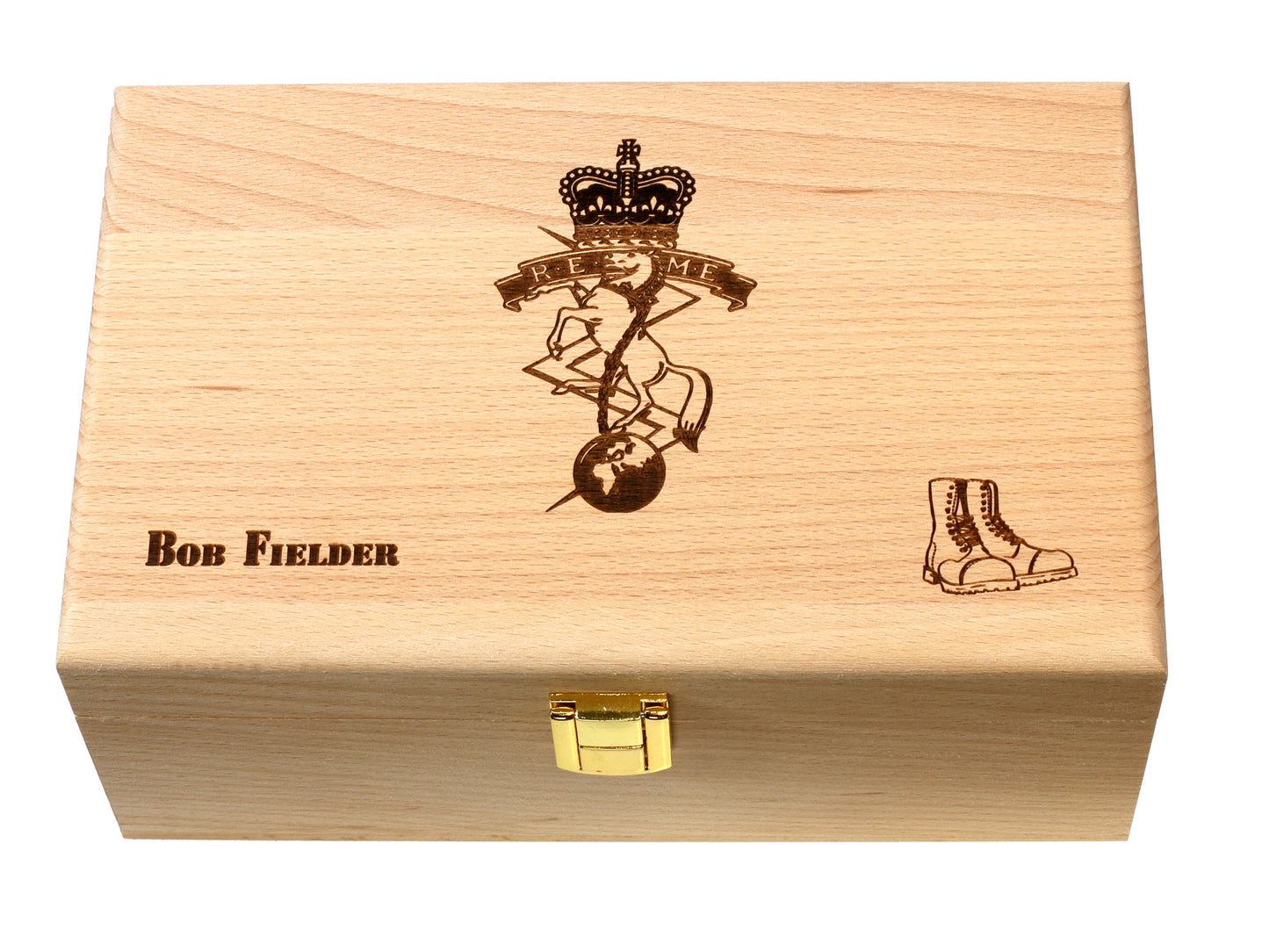 Personalised premium shoe cleaning kit in beech wood valet box Premium Wax Polish