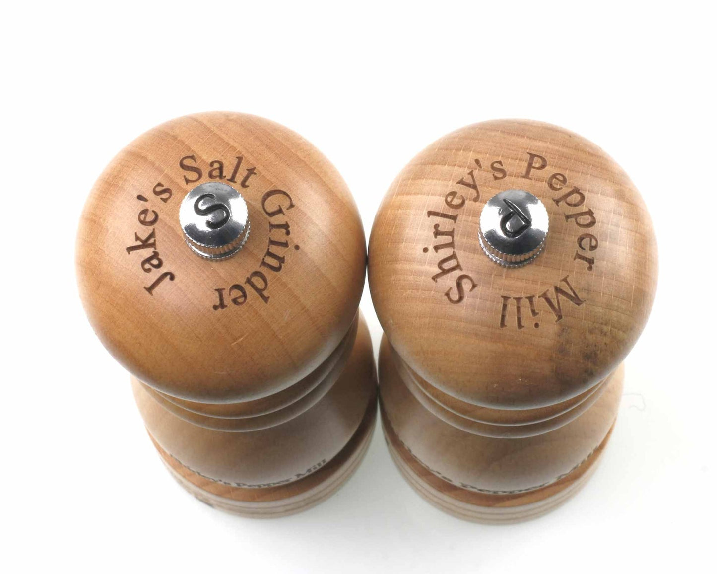 salt and pepper mills engraved