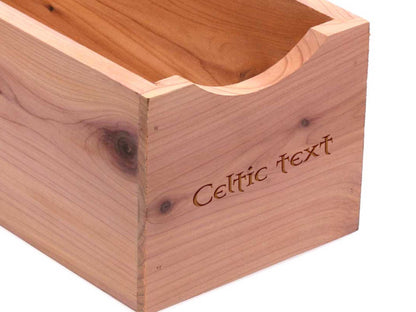 Engraved celtic cedar wood sock box