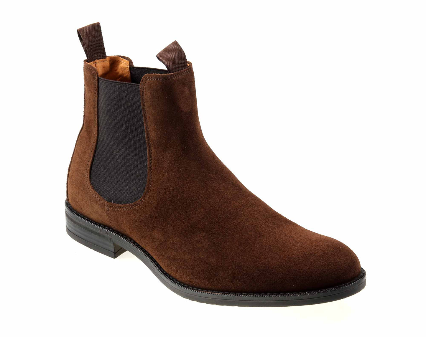 TWICKENHAM Mens Chocolate Suede Chelsea Boot with Rubber Sole