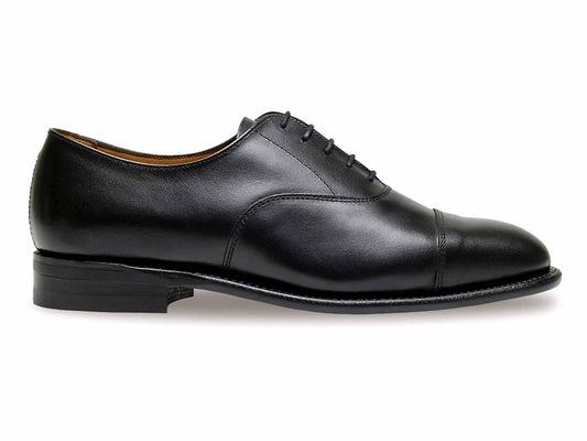 VARDY Mens Black Cap Oxford Shoe with Rubber sole by Sanders