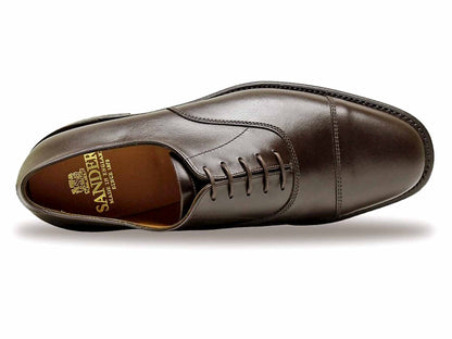 VARDY Mens Dark Brown Cap Oxford Shoe with Rubber sole by Sanders