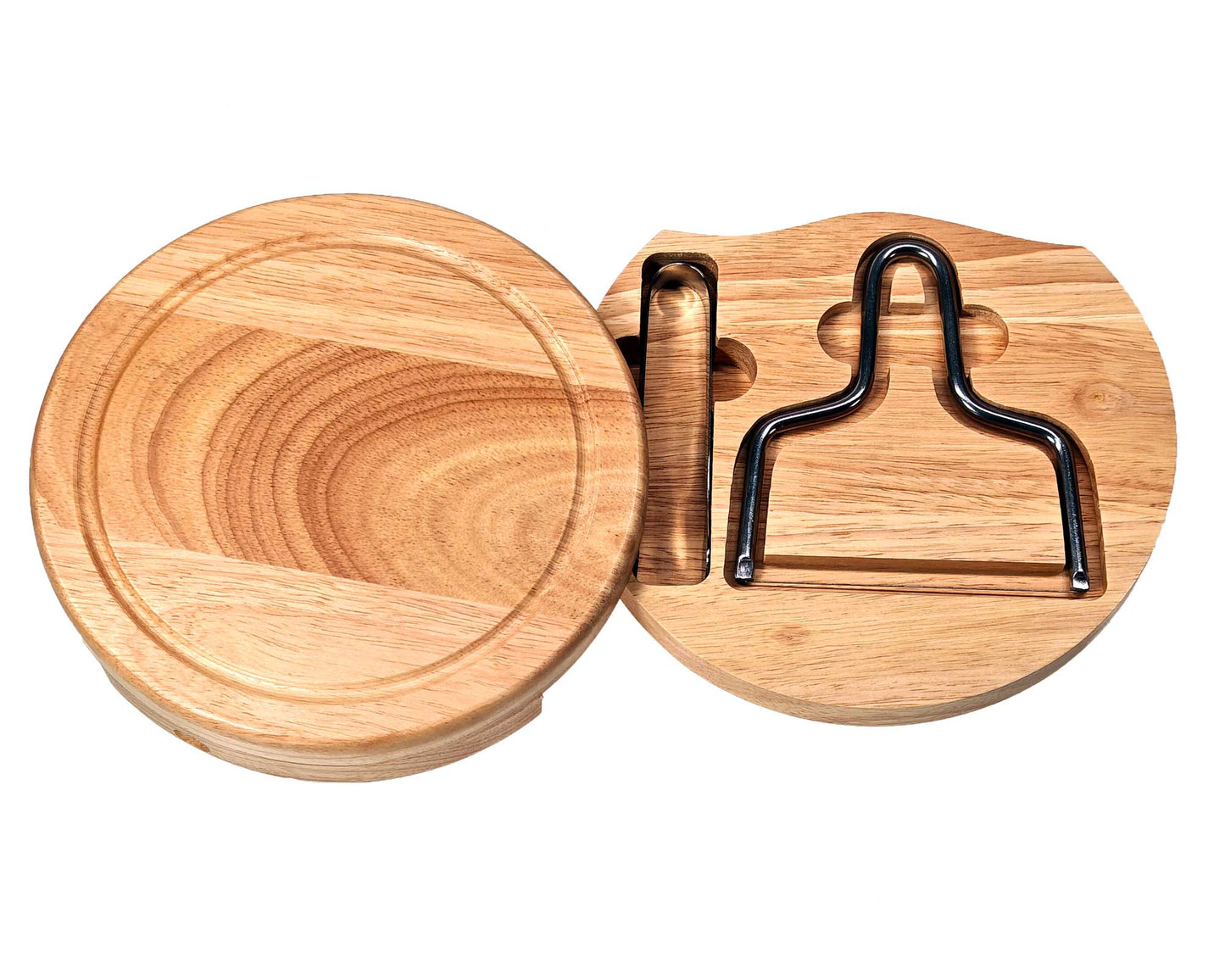 *Second * Personalisable 19cm Round Cheeseboard Gift Set with wire cutter and tongs